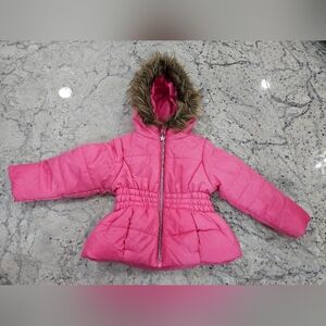 R 1881 by S. Rothschild pink puffer jacket with fur collar